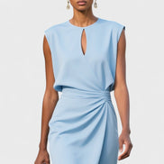 Waist-Defining Midi Dress - Race Day Style
