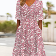 Womens Flowy Midi Dress - Flattering Tummy-Skimming Fit