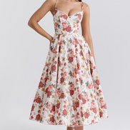 Spring Carnival Sweetheart Ball Gown Dress - Powder Blue Midi