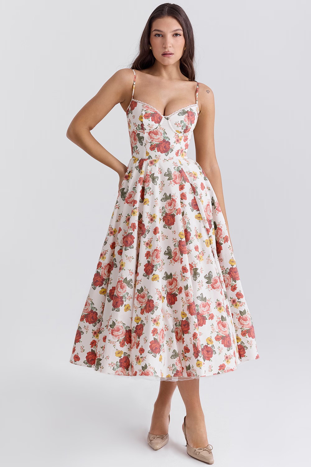 Spring Carnival Sweetheart Ball Gown Dress - Powder Blue Midi