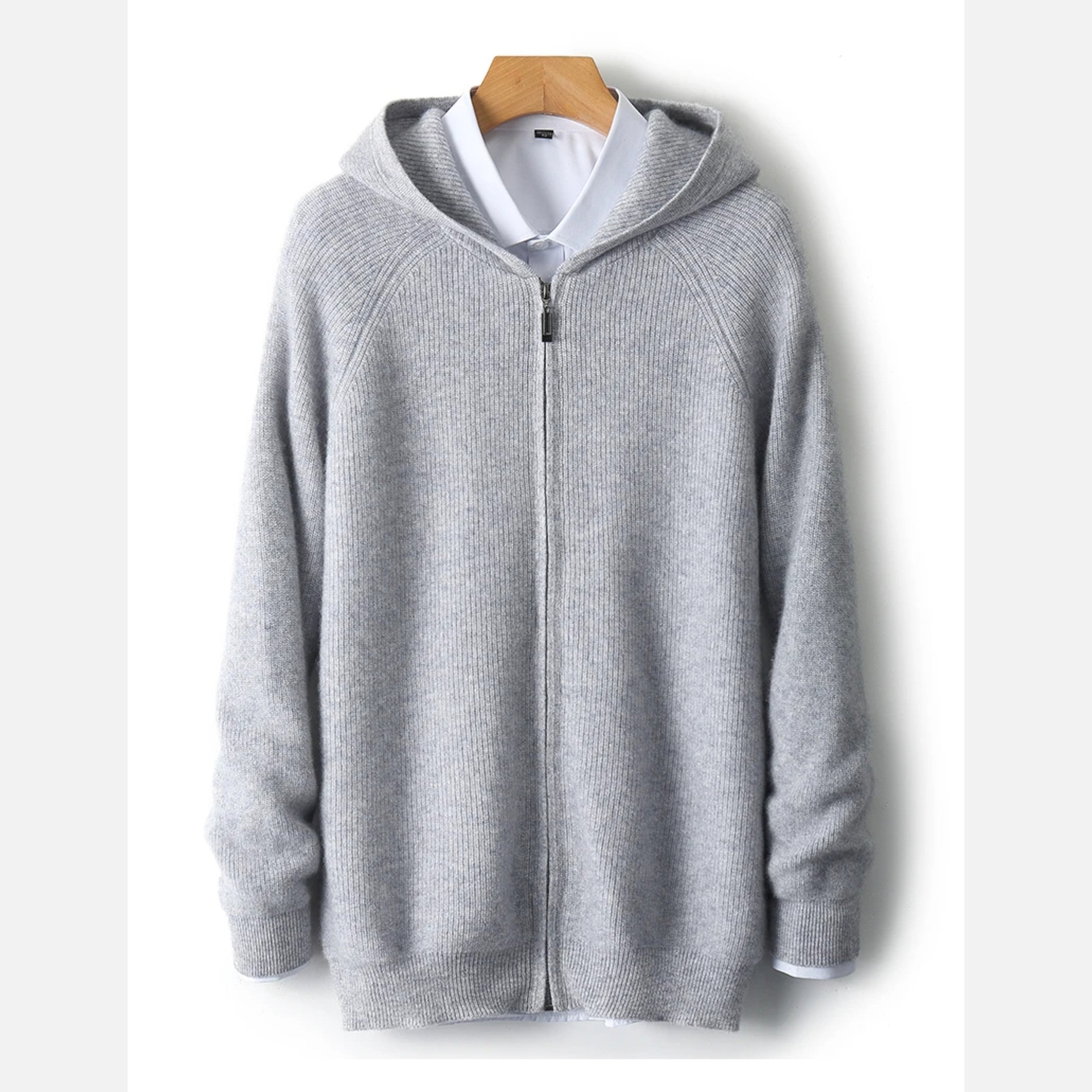 Mens Knitted Zip Hoodie – Refined Casual Layered Style