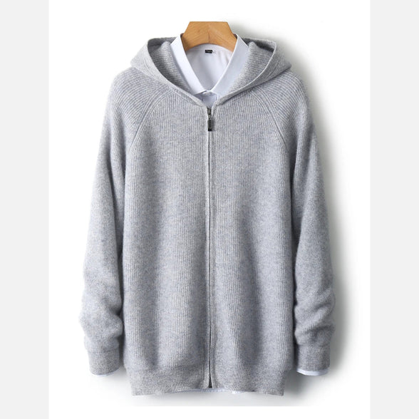 Mens Knitted Zip Hoodie – Refined Casual Layered Style