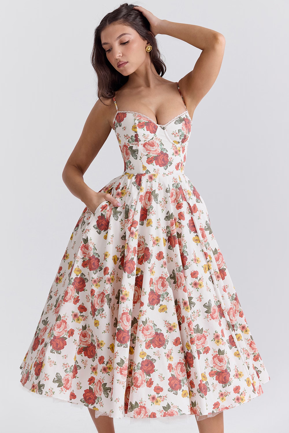 Spring Carnival Sweetheart Ball Gown Dress - Powder Blue Midi