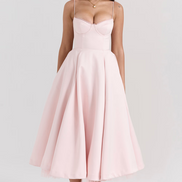 Spring Carnival Sweetheart Ball Gown Dress - Powder Blue Midi
