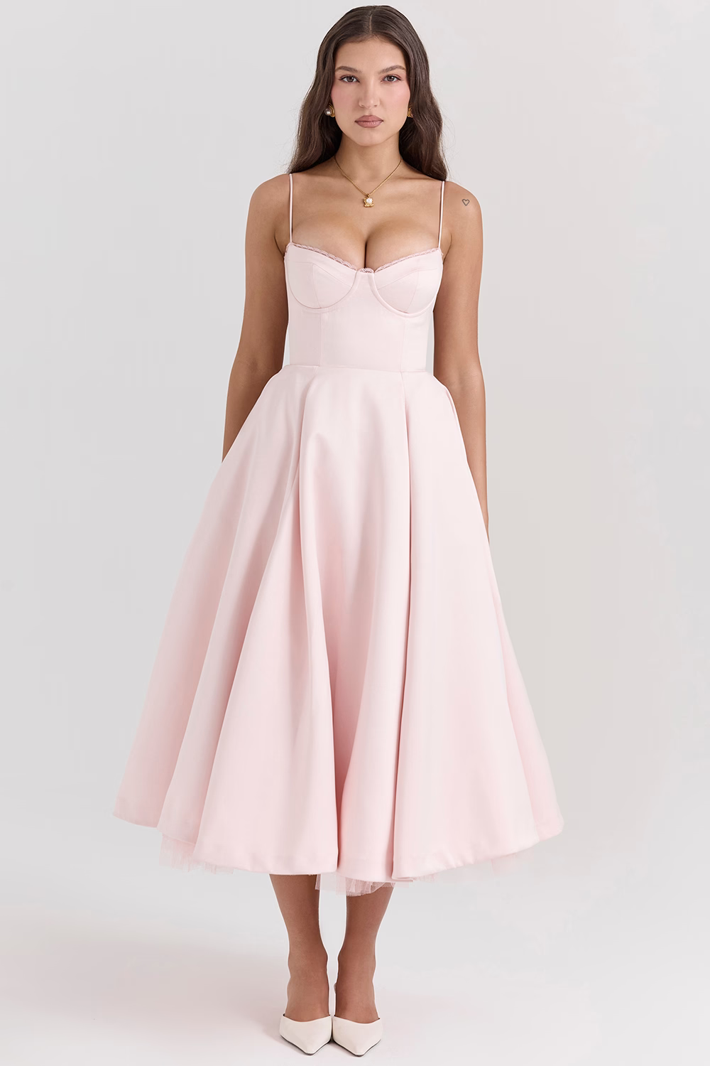Spring Carnival Sweetheart Ball Gown Dress - Powder Blue Midi