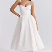 Spring Carnival Sweetheart Ball Gown Dress - Powder Blue Midi