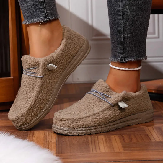 Womens Teddy Fleece Slippers – Cosy Slip-On Style