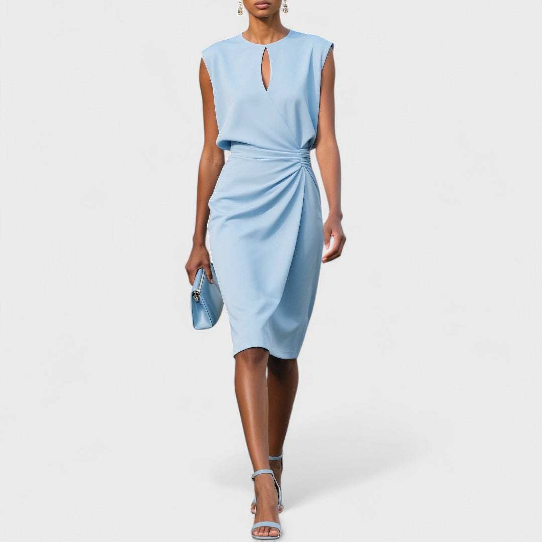 Waist-Defining Midi Dress - Race Day Style