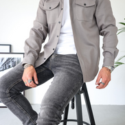 Overshirt Jacket | Long Sleeve Button Up with Chest Pockets
