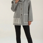 Jade – Scarf Jacket Women Winter Coat Women Wrap Jacket Contrast Trim Chic