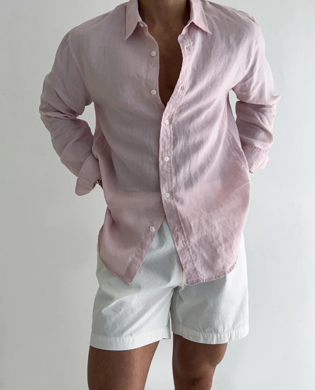 Mens Linen Shirt - Long Sleeve Relaxed Fit
