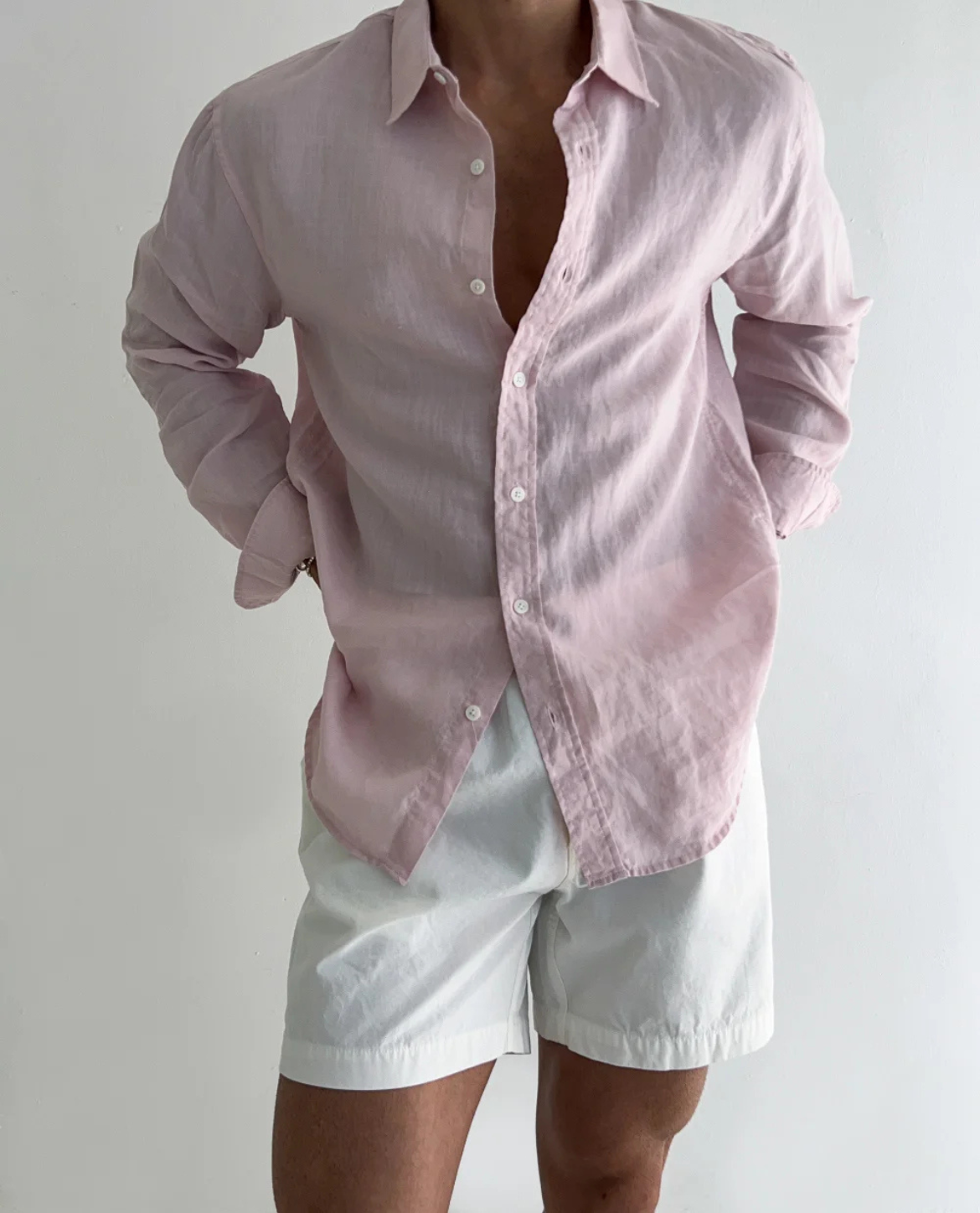 Mens Linen Shirt - Long Sleeve Relaxed Fit