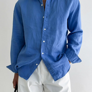 Mens Linen Shirt - Long Sleeve Relaxed Fit