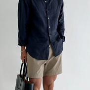Mens Linen Shirt - Long Sleeve Relaxed Fit
