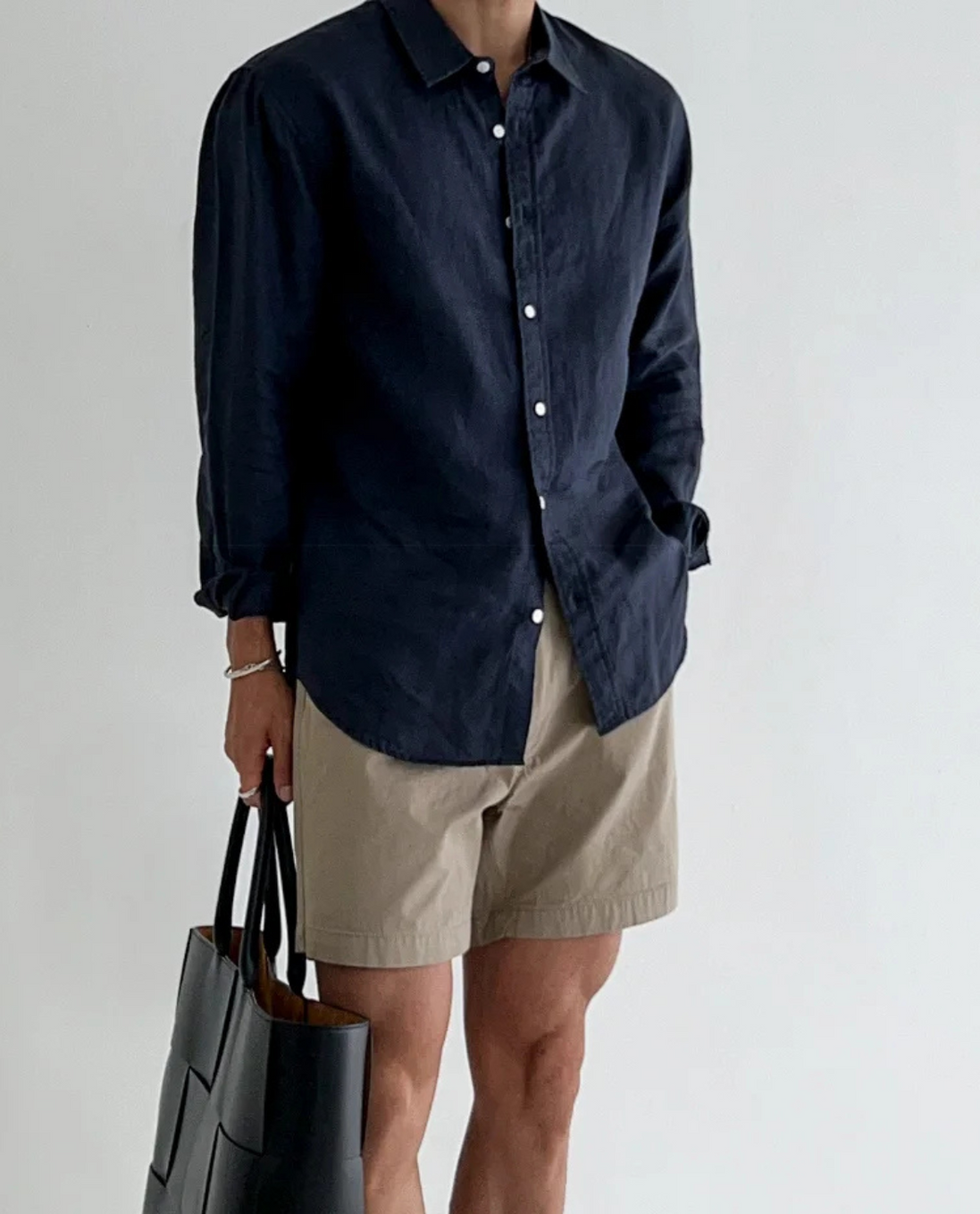 Mens Linen Shirt - Long Sleeve Relaxed Fit