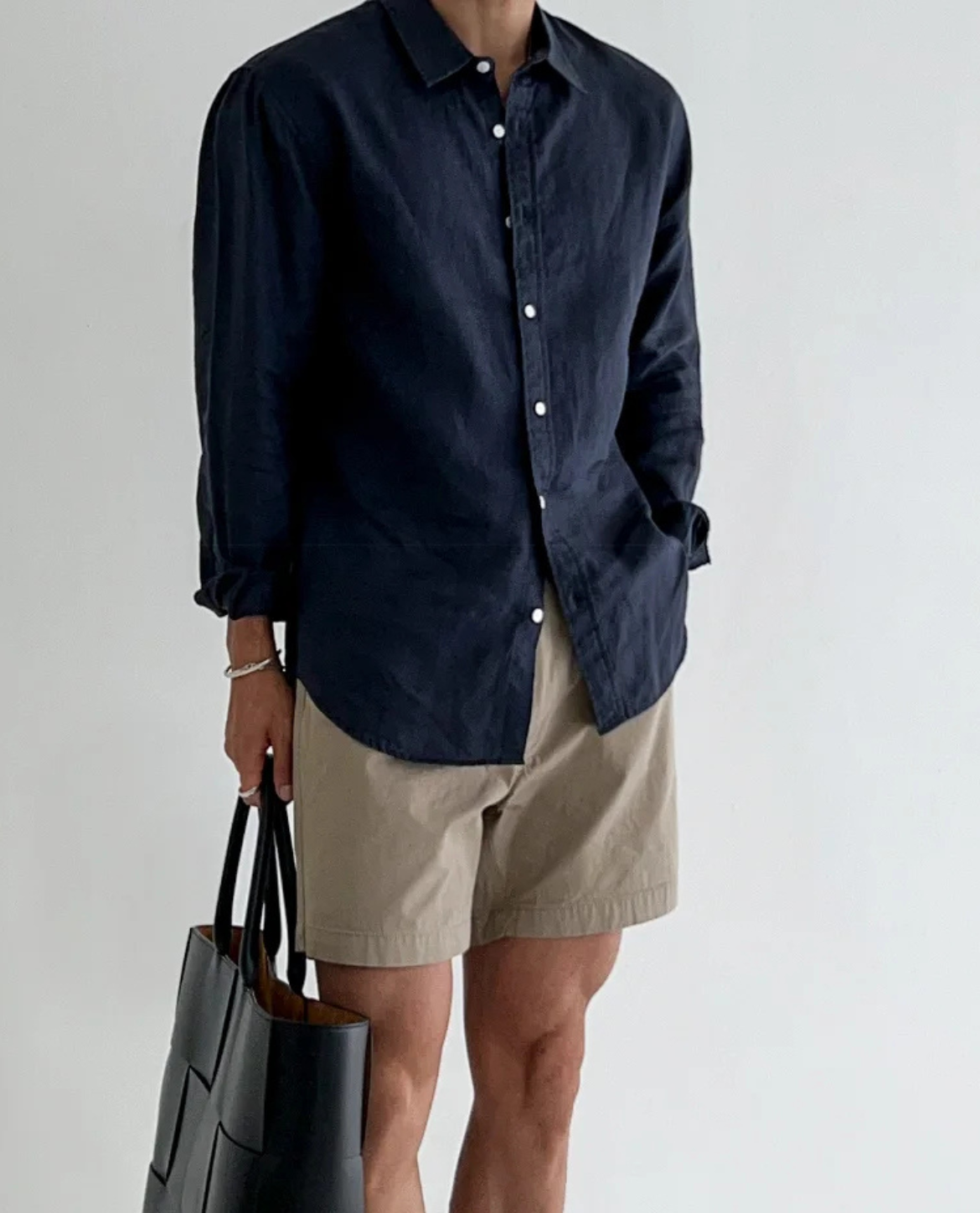 Mens Linen Shirt - Long Sleeve Relaxed Fit