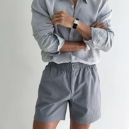 Mens Linen Shirt - Long Sleeve Relaxed Fit