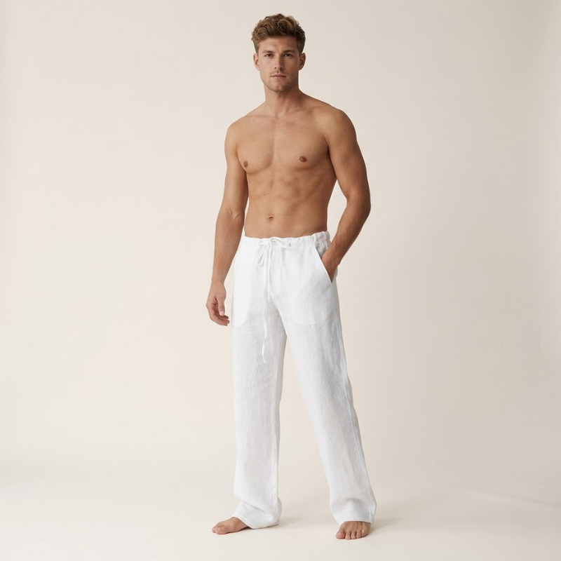 Mens Linen Trousers - Straight Fit Summer Style