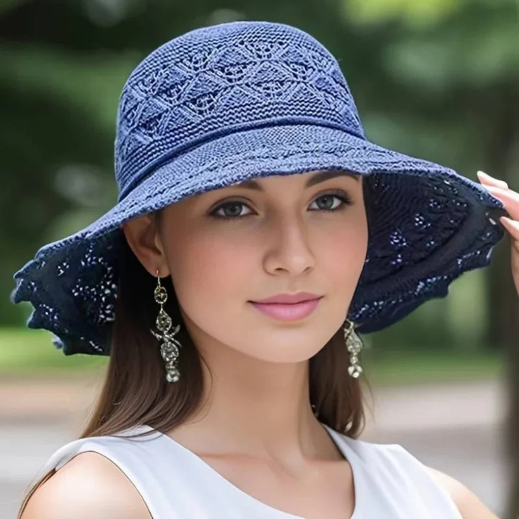 Womens Wide-Brim Sun Hat - Lightweight Summer Style