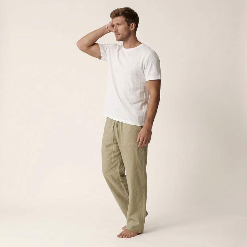 Mens Linen Trousers - Straight Fit Summer Style