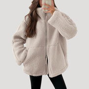 Winnie – Womens Teddy Jacket Fleece Zip Up Winter Coat Cosy Warm Outerwear