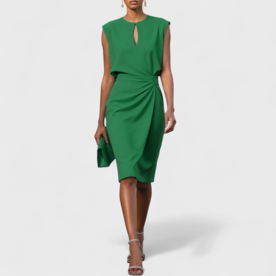 Waist-Defining Midi Dress - Race Day Style
