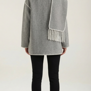 Jade – Scarf Jacket Women Winter Coat Women Wrap Jacket Contrast Trim Chic