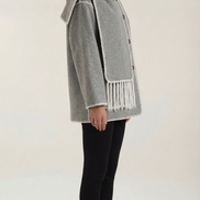 Jade – Scarf Jacket Women Winter Coat Women Wrap Jacket Contrast Trim Chic