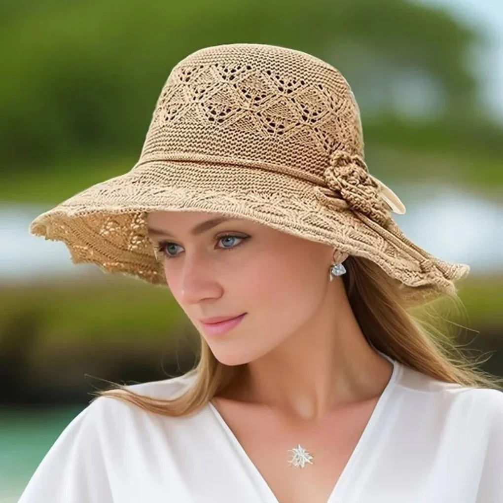 Womens Wide-Brim Sun Hat - Lightweight Summer Style