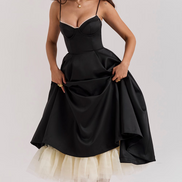Spring Carnival Sweetheart Ball Gown Dress - Powder Blue Midi