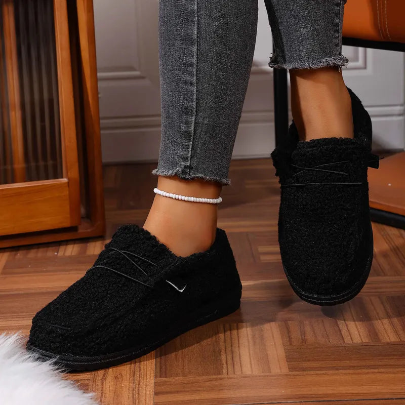 Womens Teddy Fleece Slippers – Cosy Slip-On Style