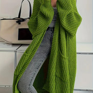 Womens Oversized Longline Cardigan – Chunky Knit Layering Piece