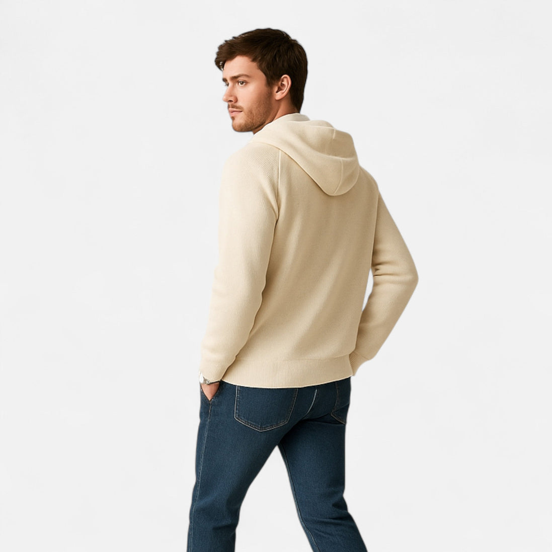 Mens Knitted Zip Hoodie – Refined Casual Layered Style