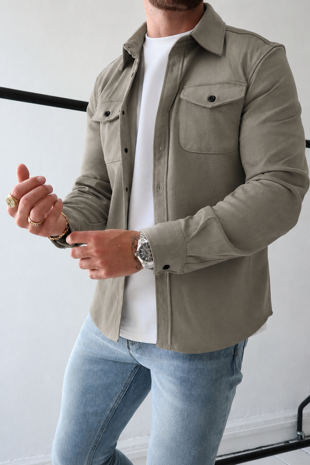 Overshirt Jacket | Long Sleeve Button Up with Chest Pockets