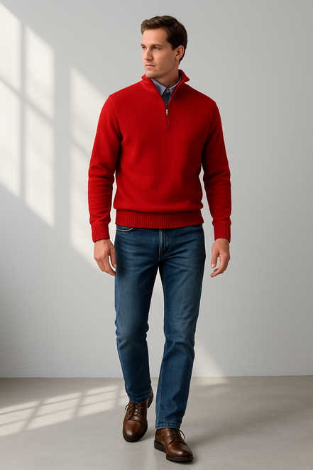 Reno – Half Zip Jumper Mens Warm Winter Pullover Regular Fit Stylish