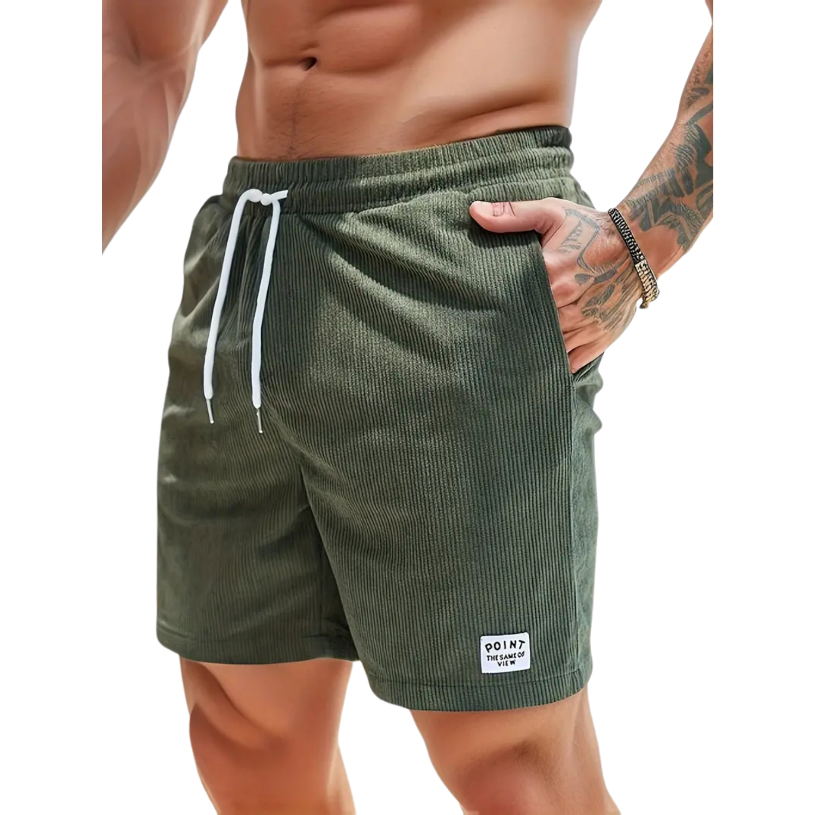 Mens Swim Shorts - Elastic Waist Drawstring Style