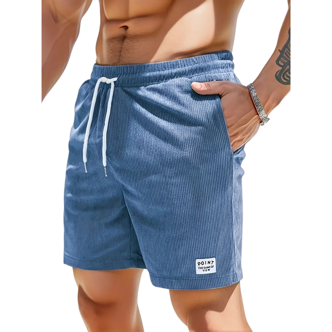 Mens Swim Shorts - Elastic Waist Drawstring Style
