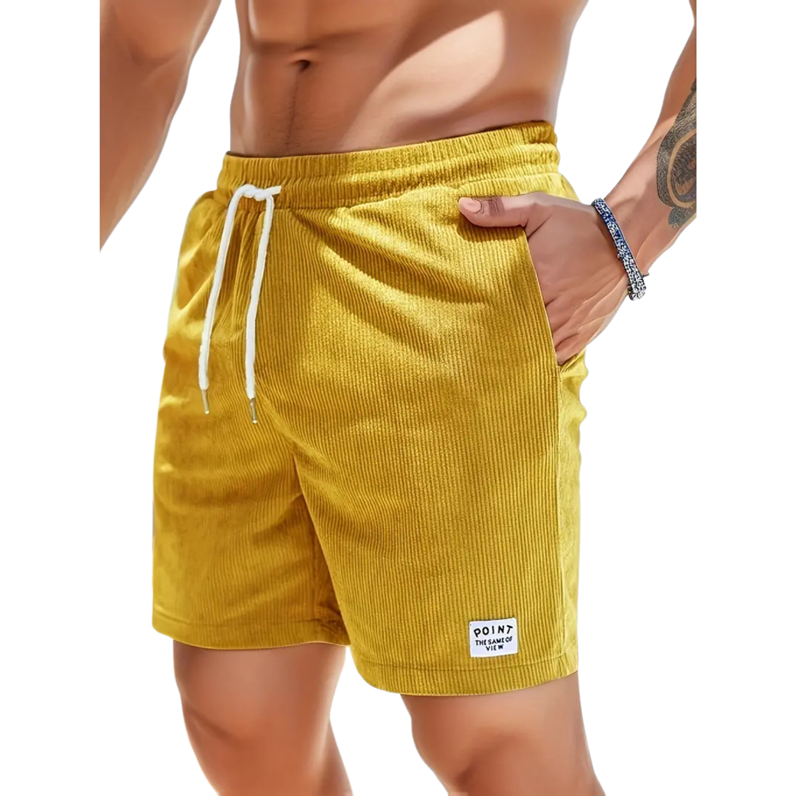Mens Swim Shorts - Elastic Waist Drawstring Style