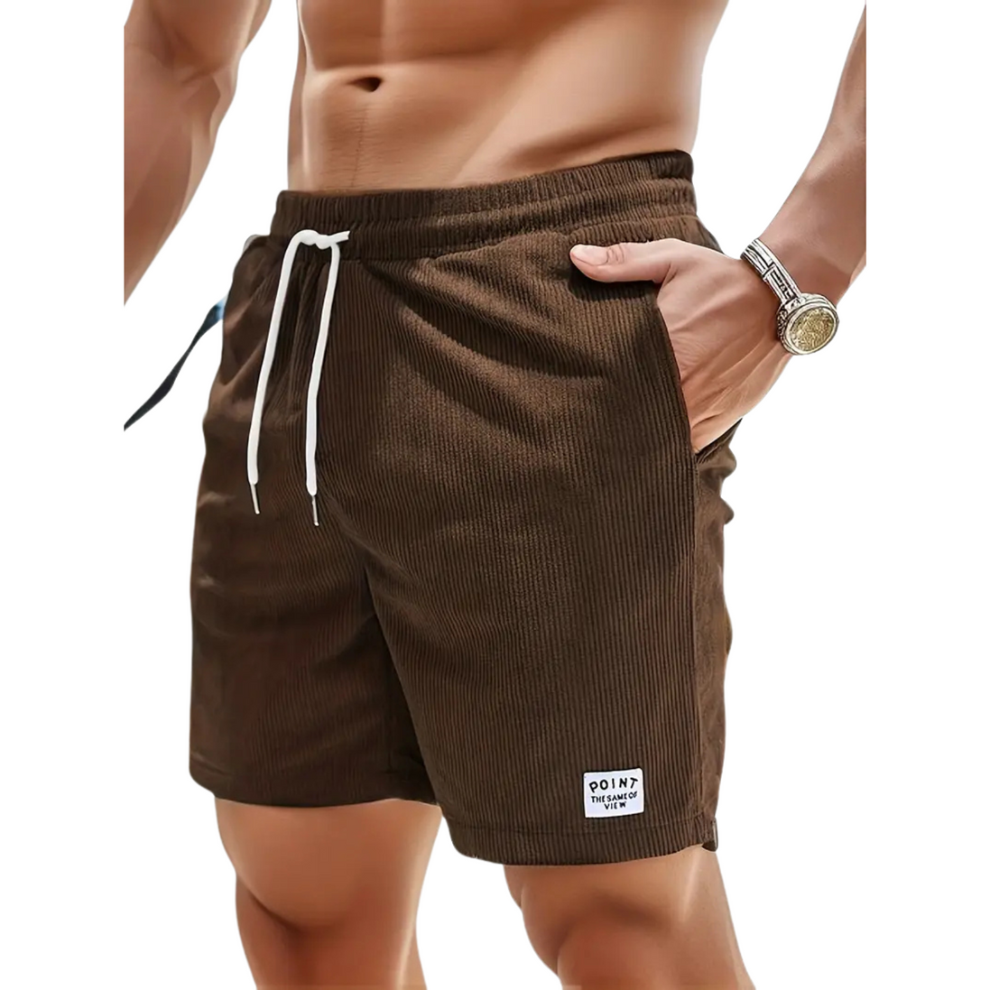 Mens Swim Shorts - Elastic Waist Drawstring Style