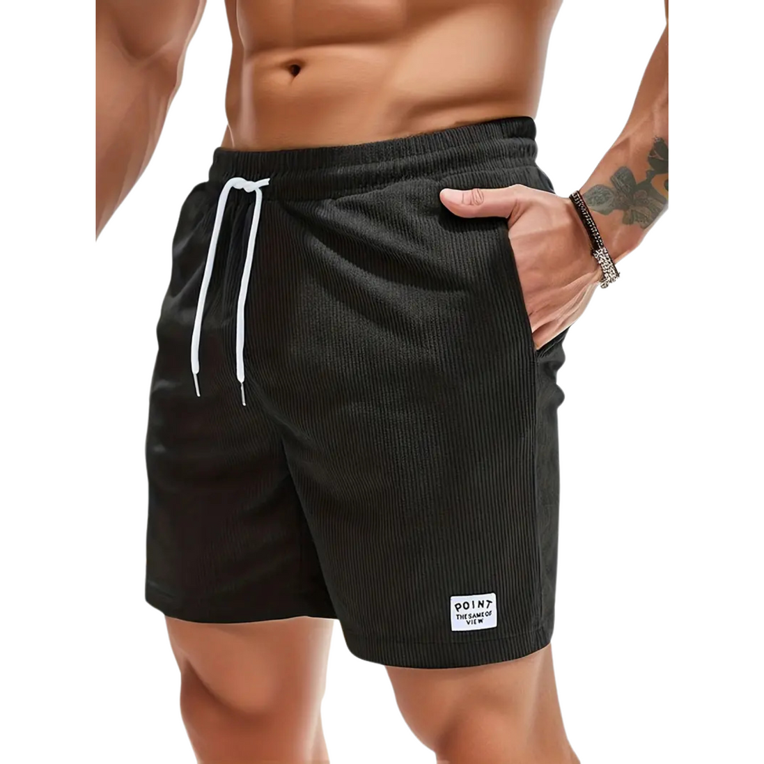 Mens Swim Shorts - Elastic Waist Drawstring Style