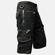 Mens Cargo Shorts - Knee-Length Cotton Blend with Multiple Pockets