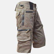 Mens Cargo Shorts - Knee-Length Cotton Blend with Multiple Pockets