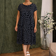 Womens Linen Midi Dress - Relaxed Summer Style