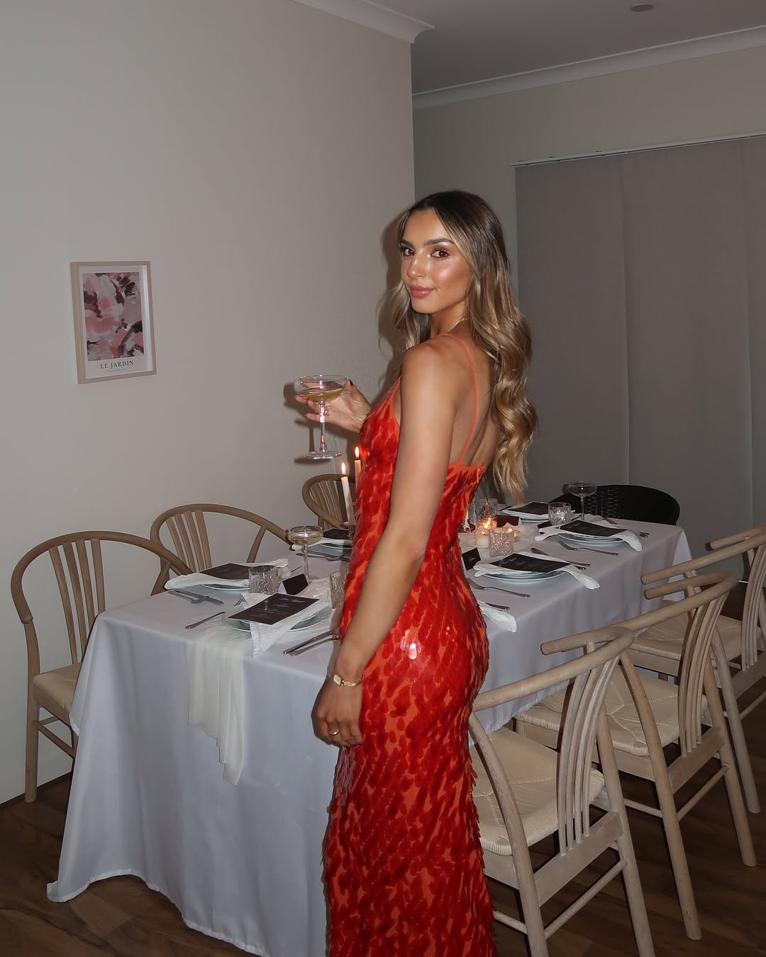 Womens Sequin Maxi Dress - Deep V-Neck Mermaid Style