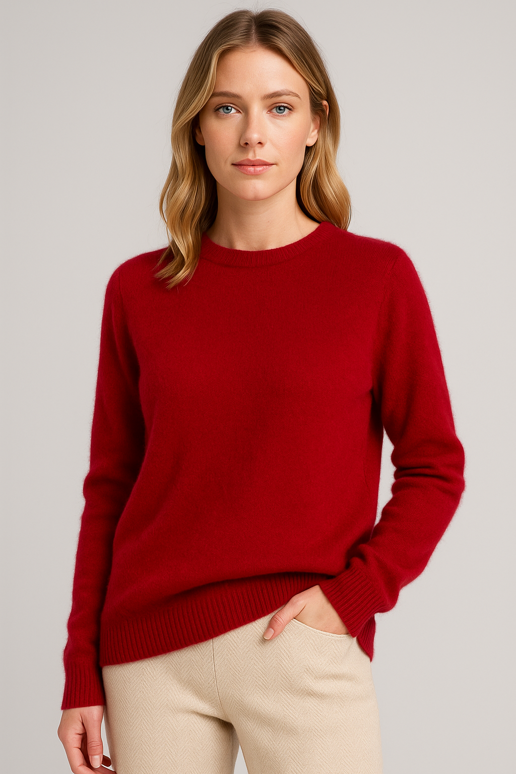 Womens Cashmere Crewneck Sweater - Classic Soft Knit