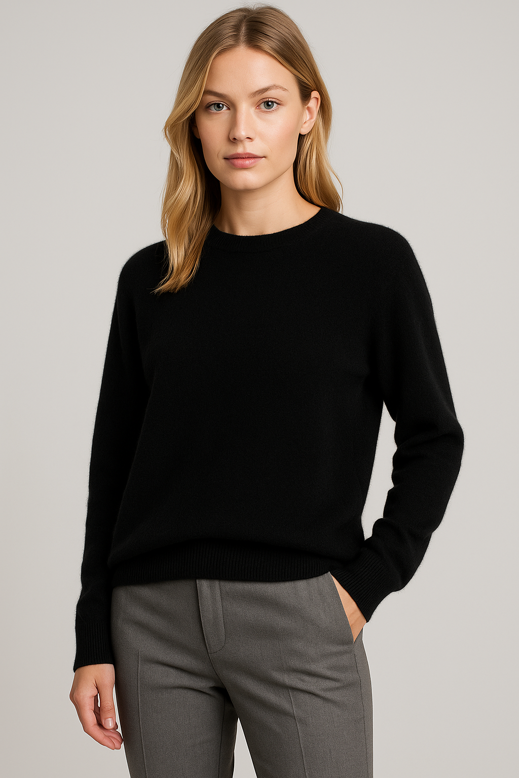 Womens Cashmere Crewneck Sweater - Classic Soft Knit
