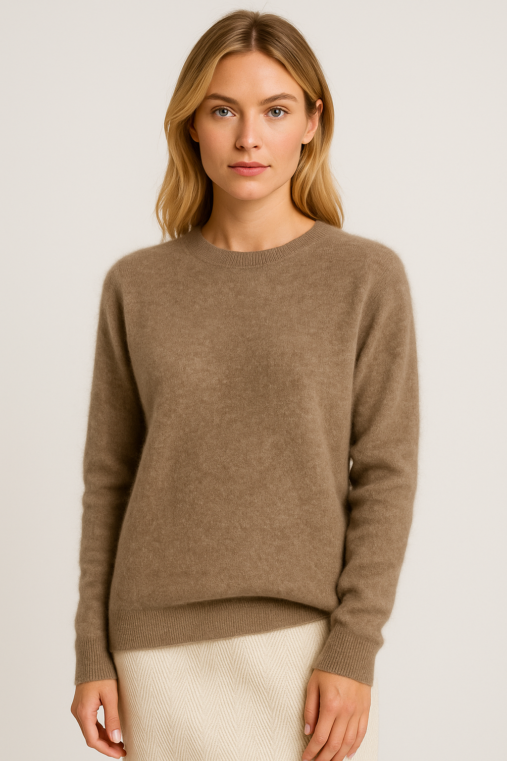 Womens Cashmere Crewneck Sweater - Classic Soft Knit