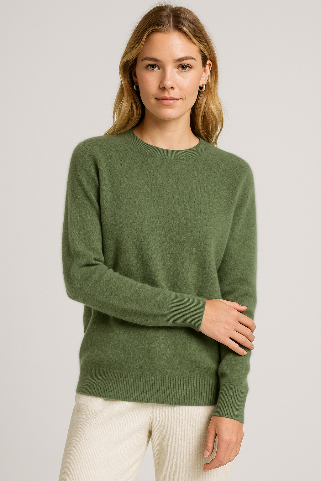 Womens Cashmere Crewneck Sweater - Classic Soft Knit