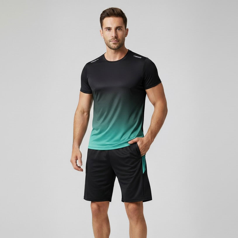 Mens Activewear Set - Breathable T-Shirt & Shorts