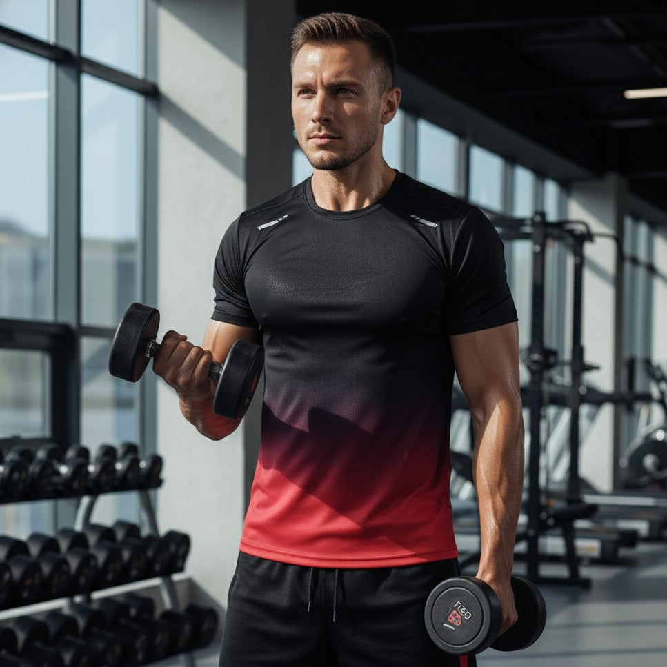 Mens Activewear Set - Breathable T-Shirt & Shorts